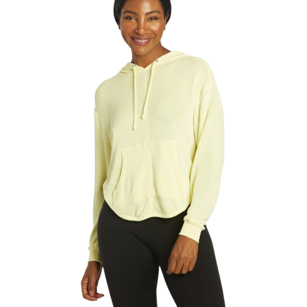 FP Movement Back Into It Hoodie Starfruit Yellow Open Back Modal S NWT
